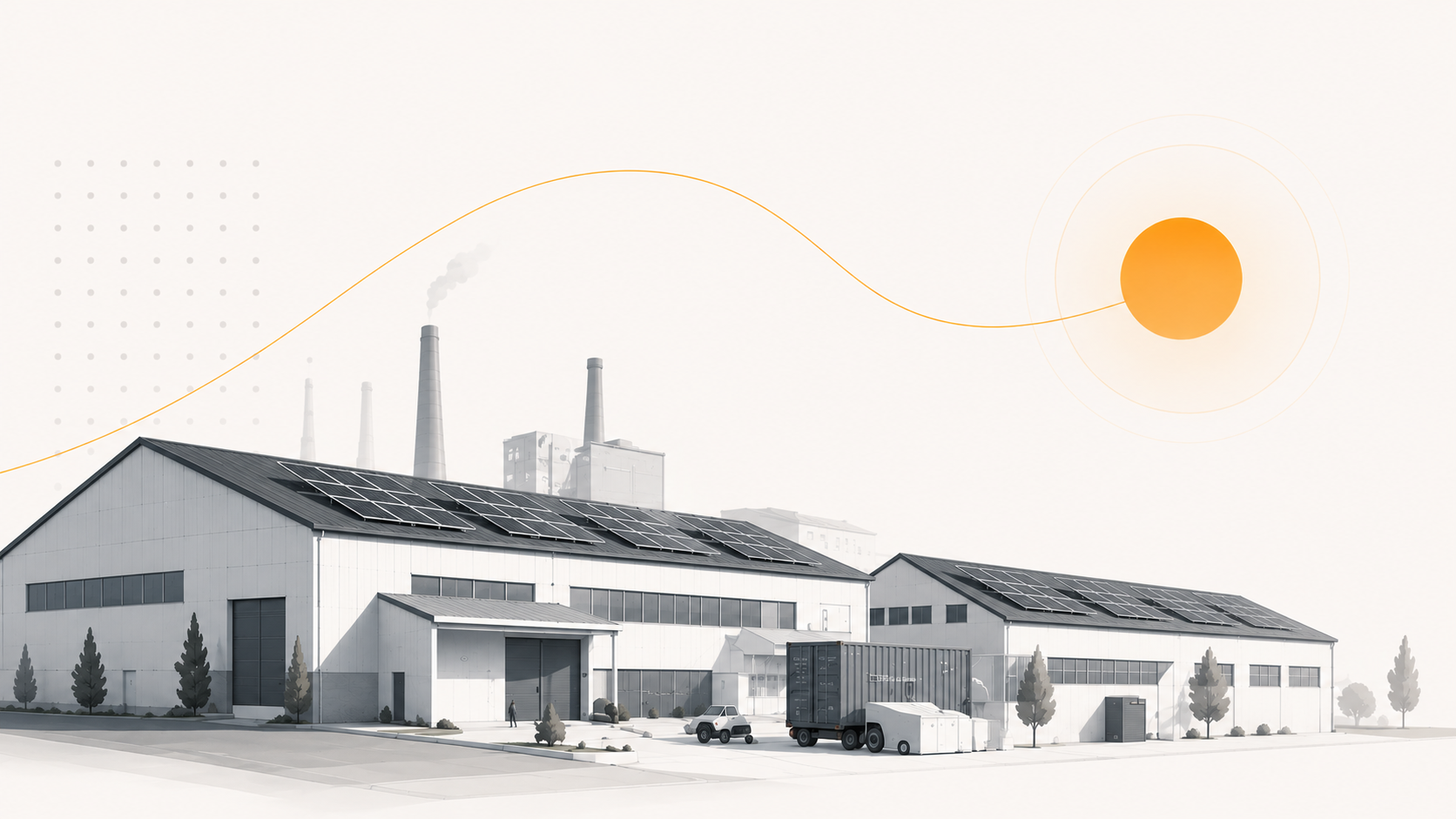 Industrial Solar Facility Illustration